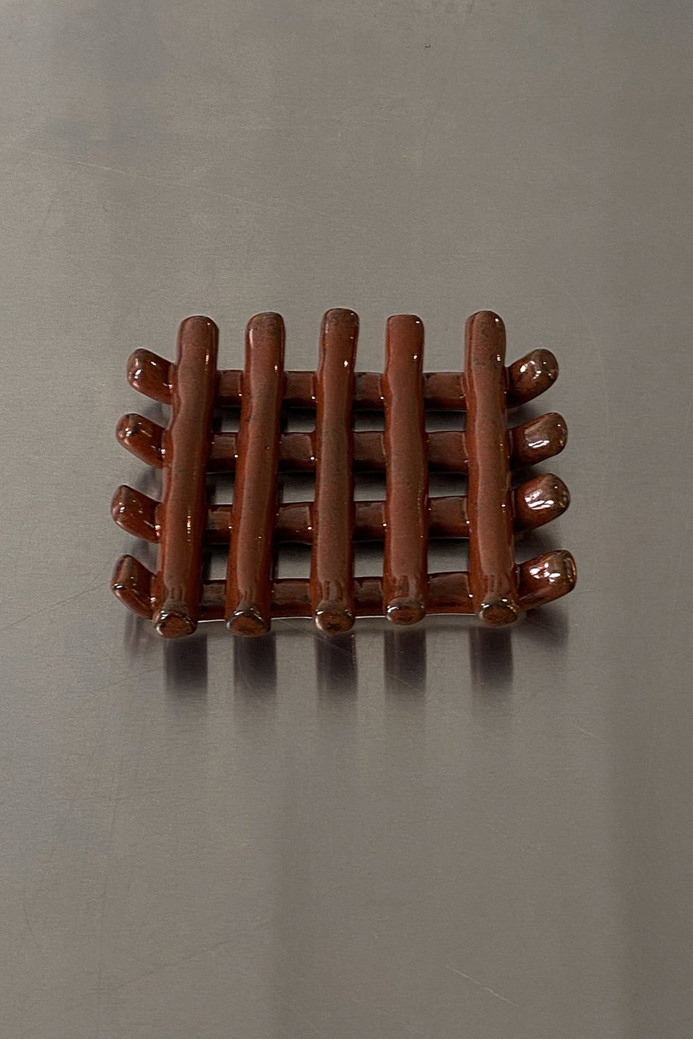 Grid Soap Dish in Red Ash