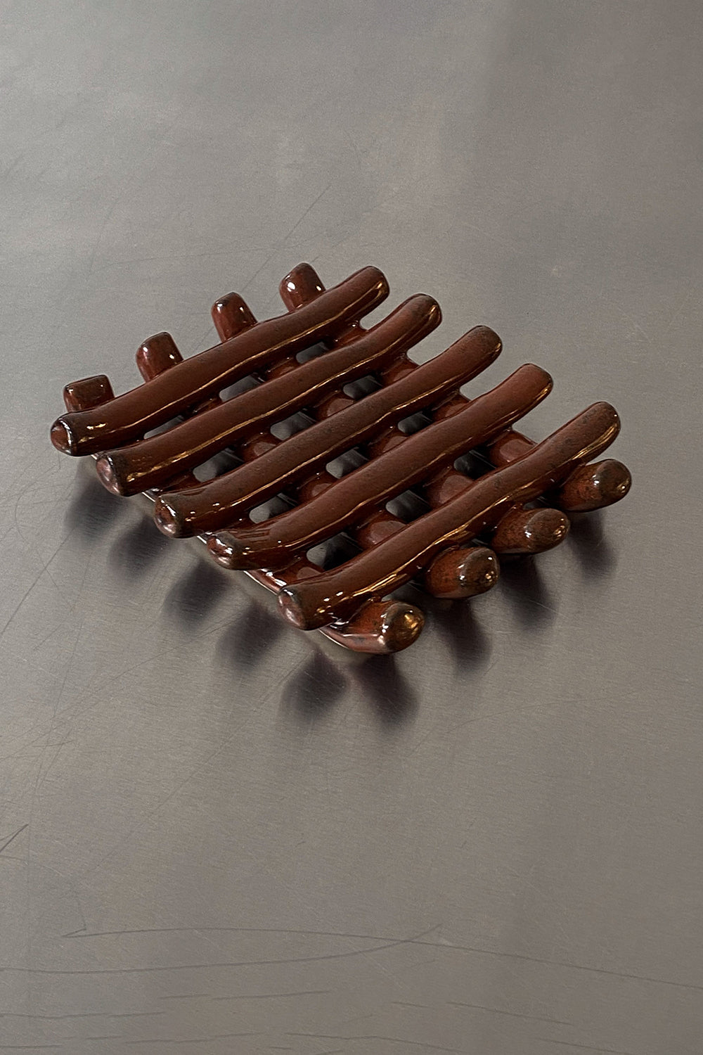 Grid Soap Dish in Red Ash