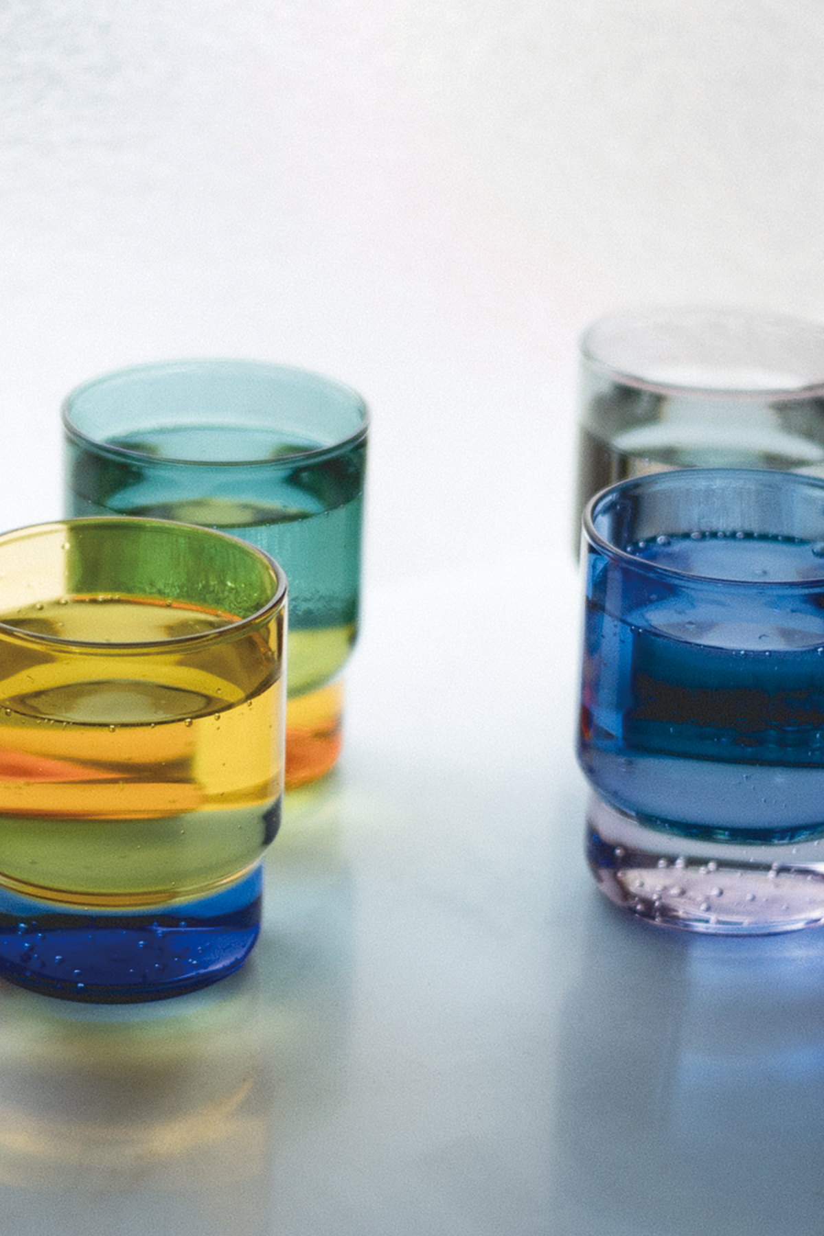 Two Tone Stacking Glass in Blue & Pink