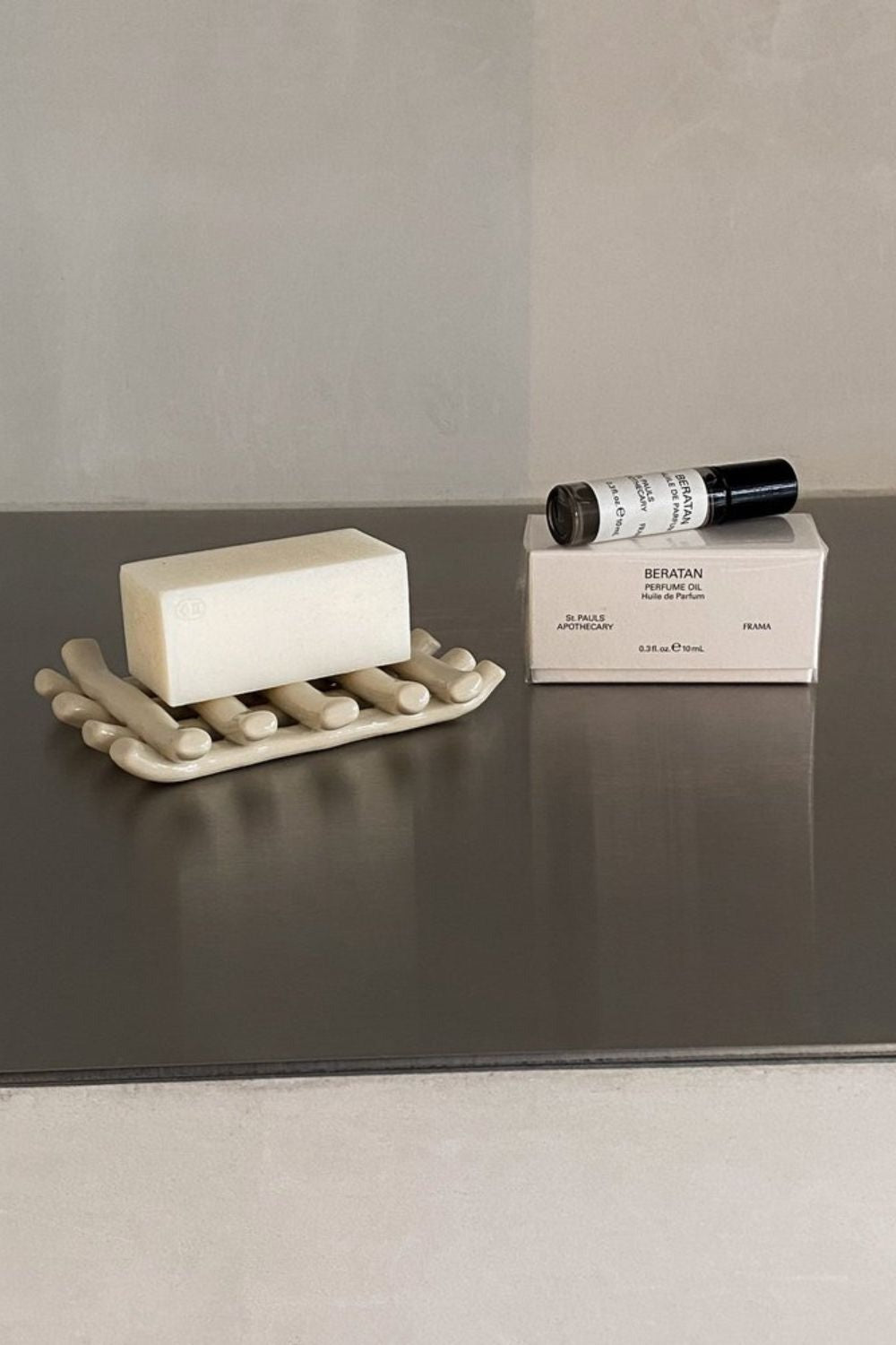 Grid Soap Dish in Cream