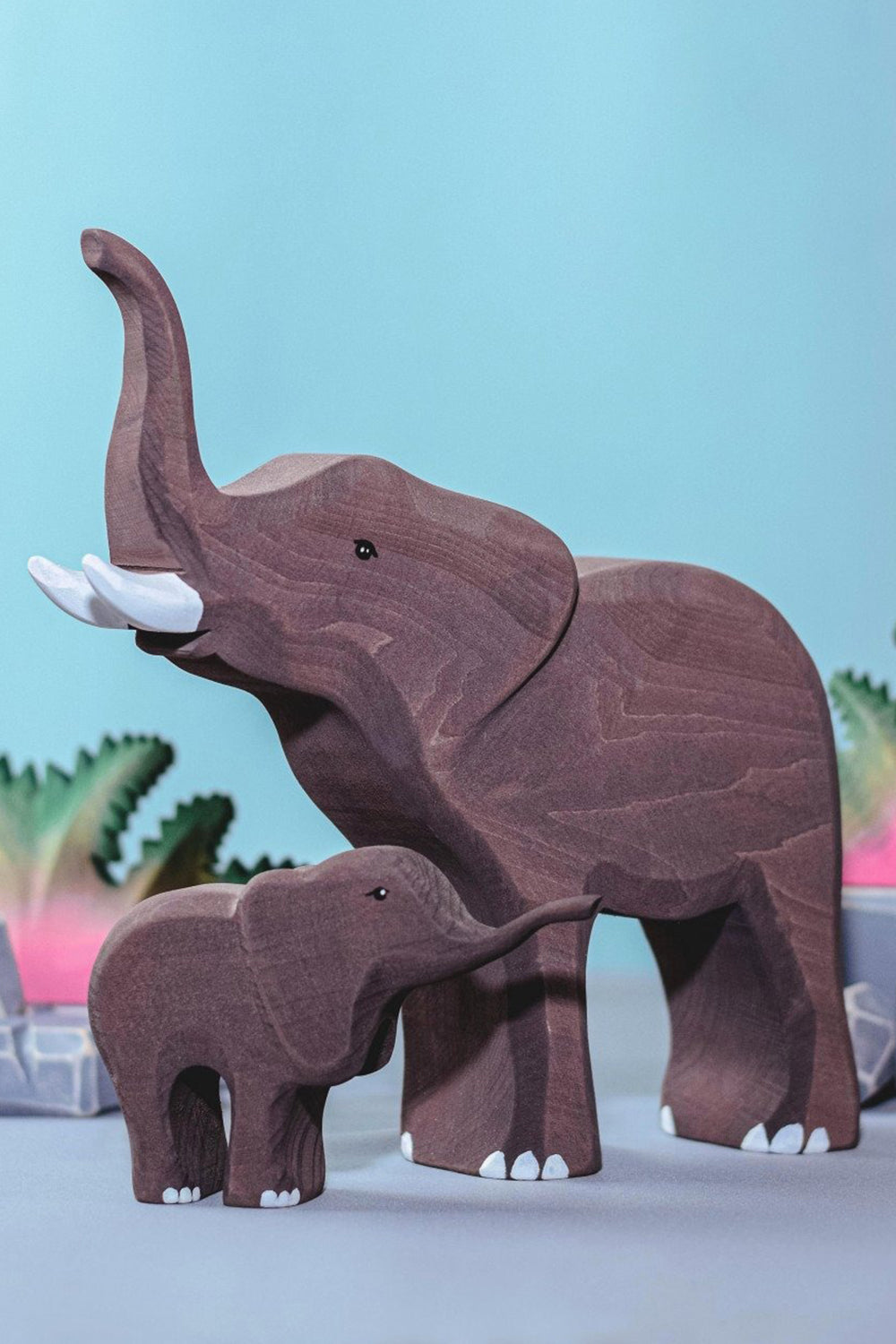 Wooden Elephant Calf