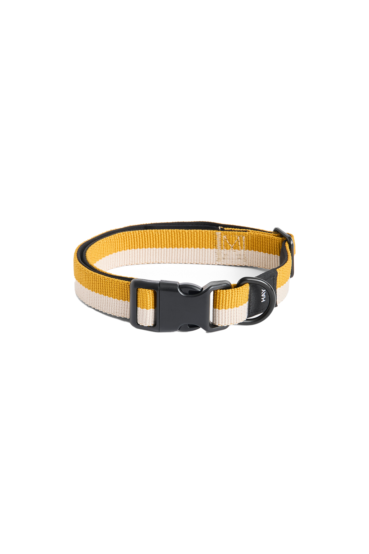 Dogs Collar in White & Orche — Medium/Large