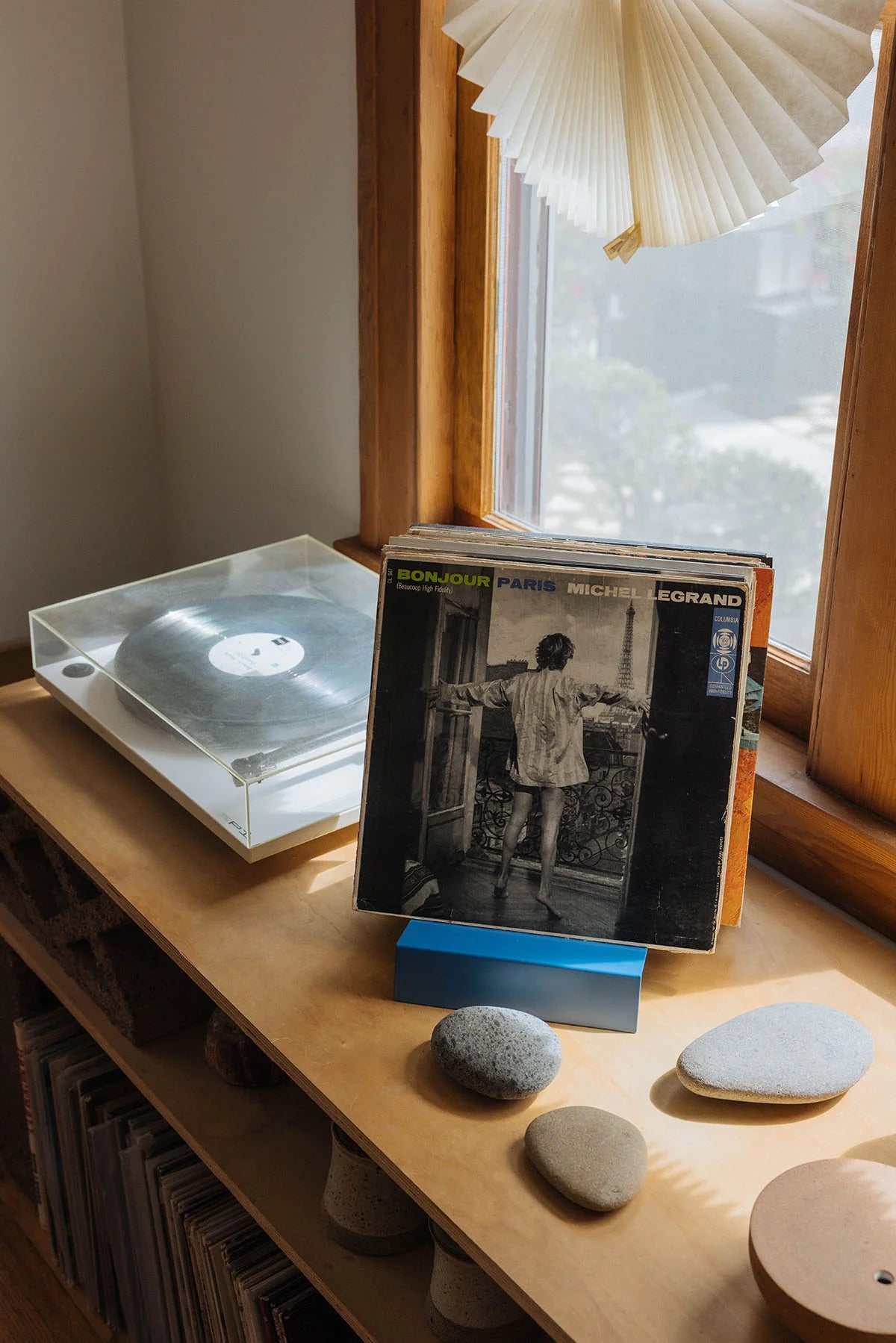 LP Record Stand in Blue