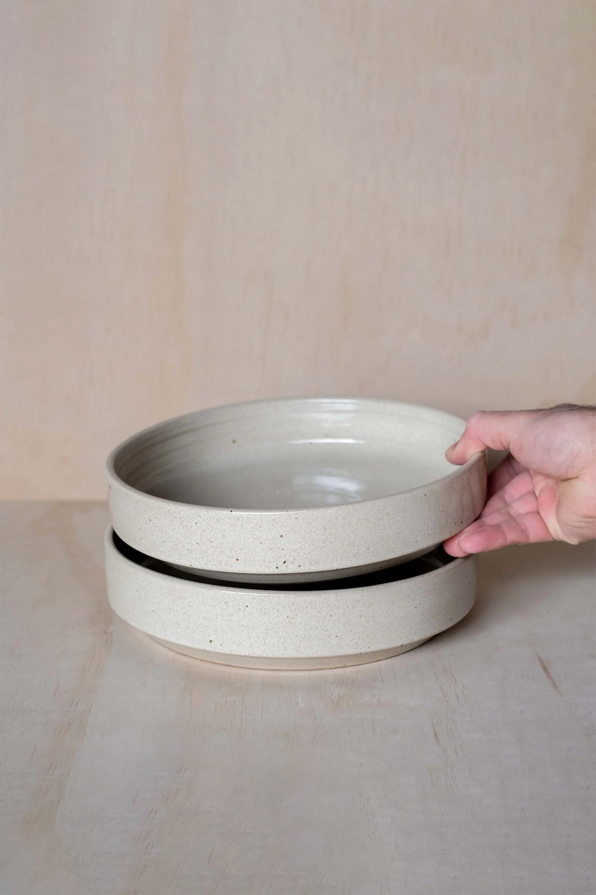 Large Stacking Bowl in Beige