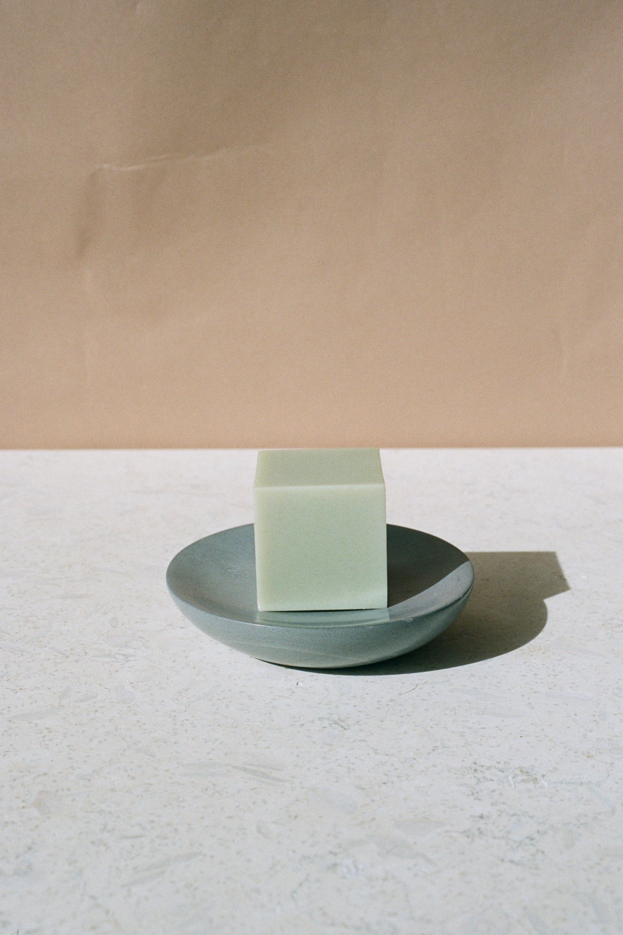 Round Soap Dish — Grey Stone (Second)