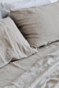 100% Linen Fitted Sheet in Dove Grey