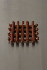 Grid Soap Dish in Red Ash