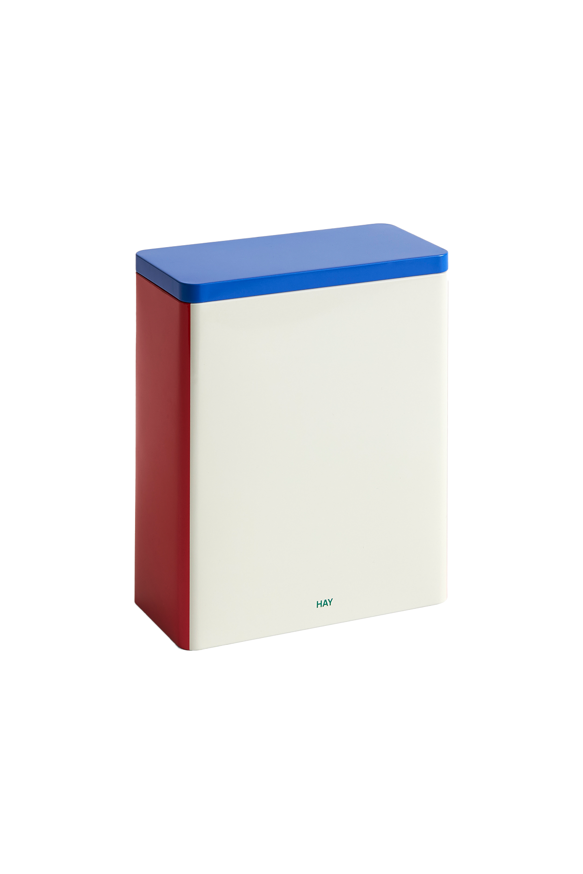 Extra Large Tin in White Blue & Red