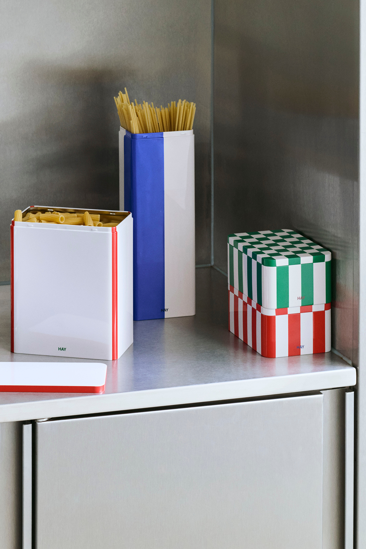 Small Tin in Green & Off White