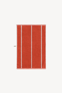 Hand Towel in Terracotta & Stone Pinstripe
