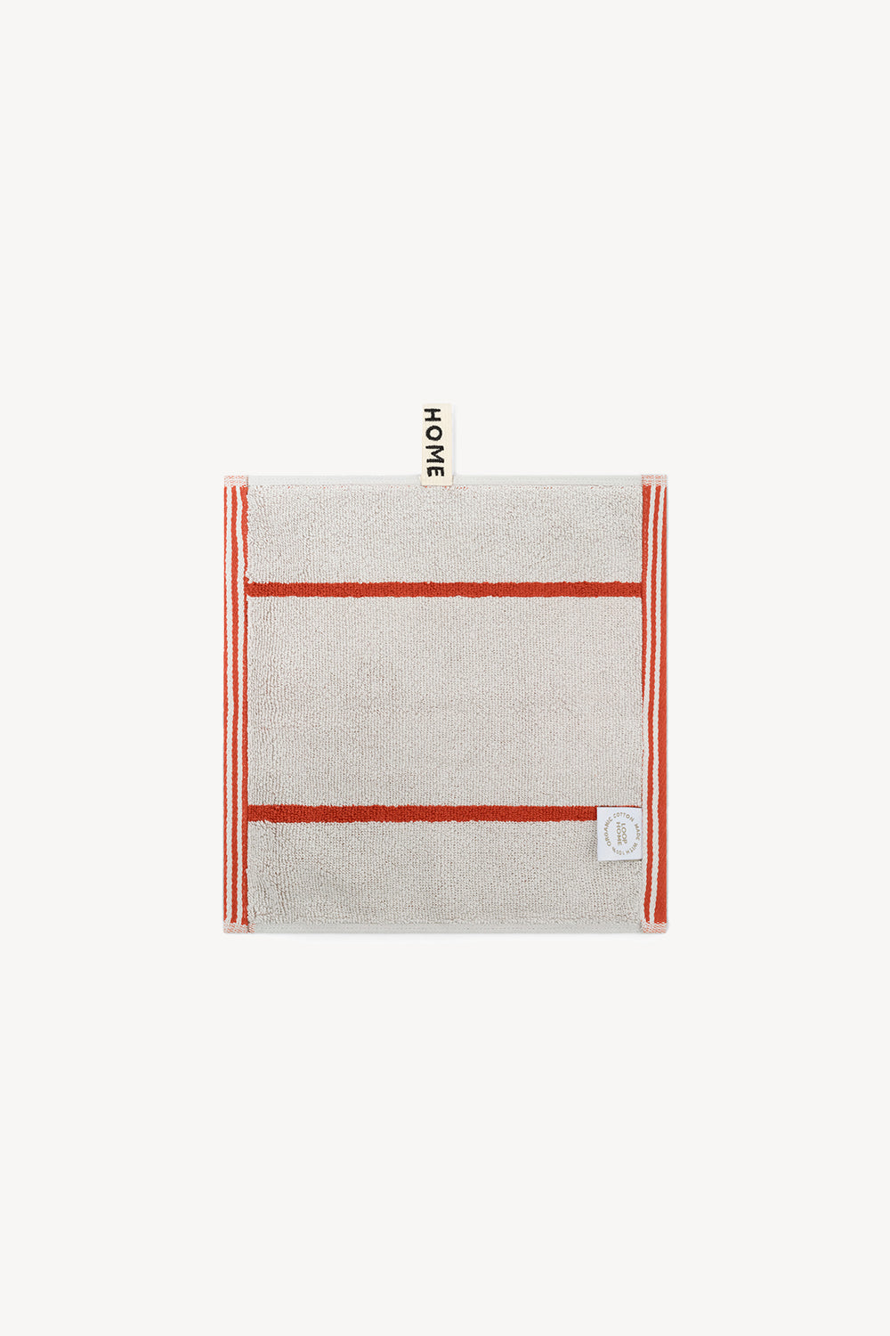 Face Towel in Terracotta & Stone Pinstripe