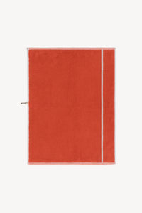 Bath Mat in Terracotta & Stone Pinstripe