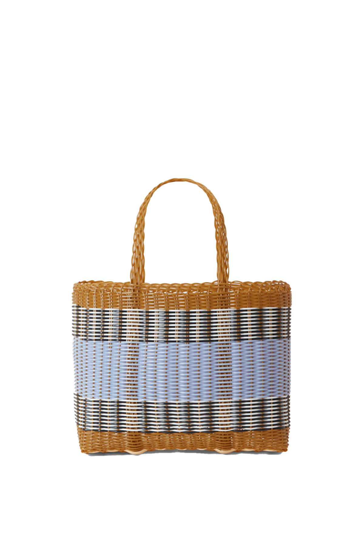 Small Basket in Tobacco & Blue Lilac