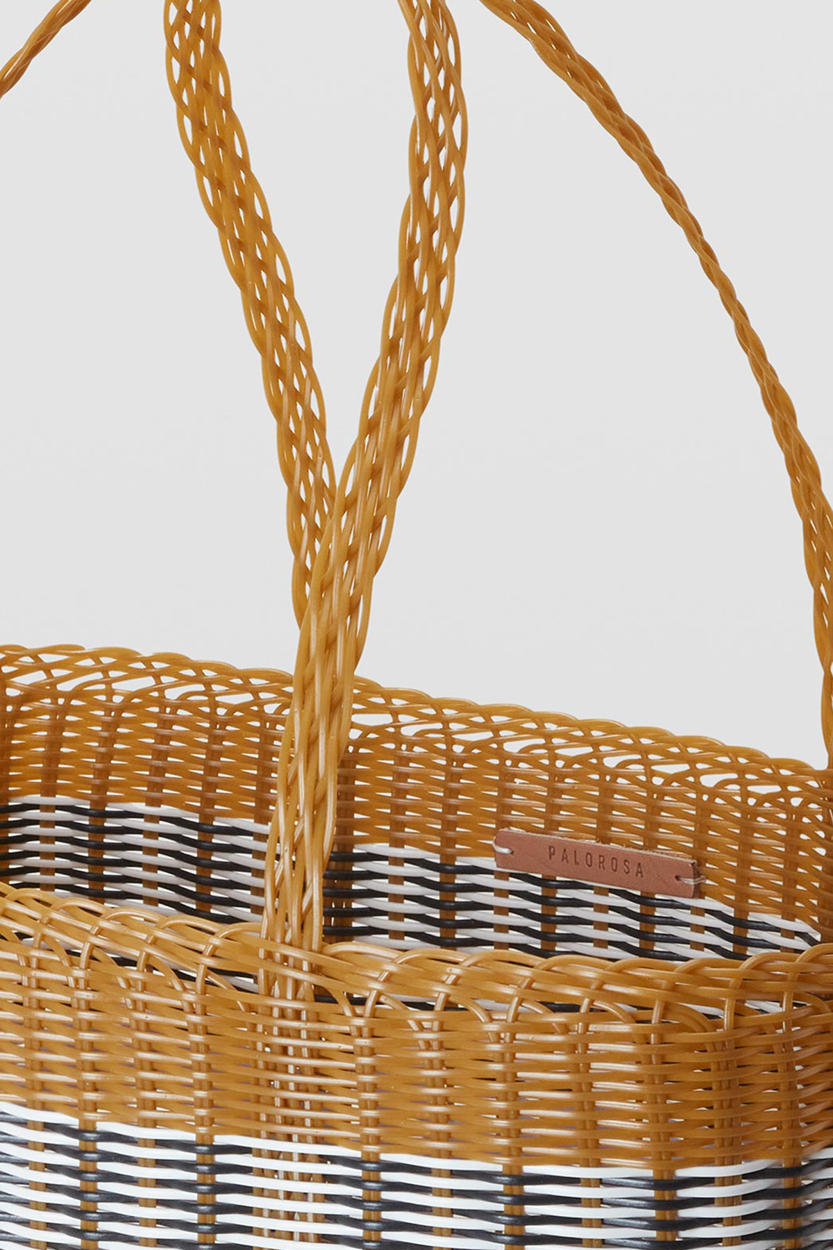 Medium Basket in Tobacco & Blue Lilac