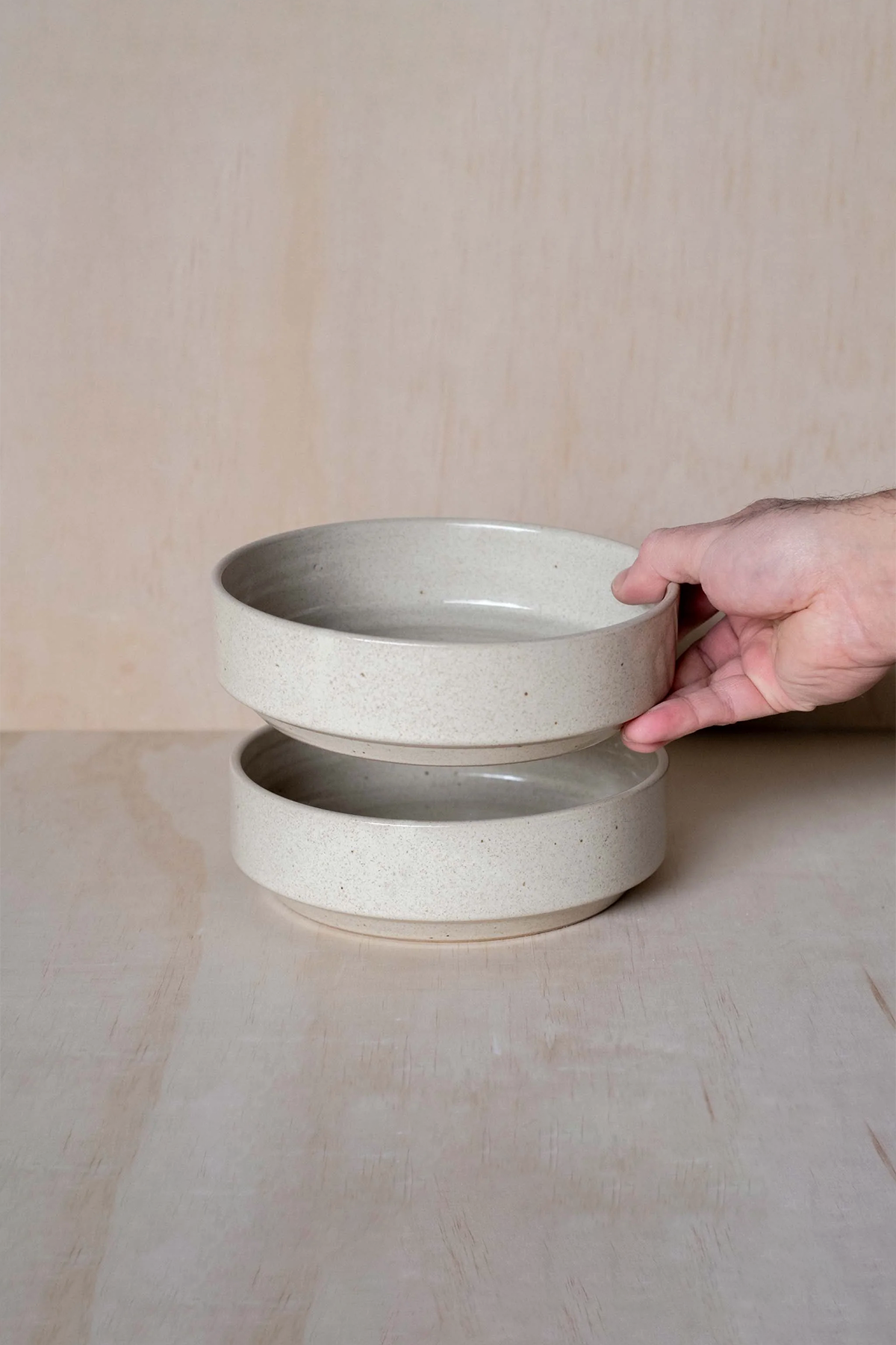 Medium Stacking Bowl in Beige