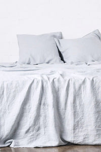 100% Linen Flat Sheet in Mist