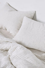 Load image into Gallery viewer, 100% Linen Pillowslip Set (of two) in Pinstripe Navy
