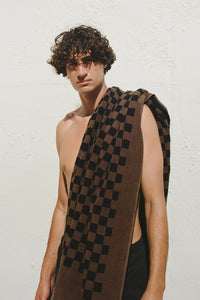 Roman (Pool) Towel in Tabac & Noir