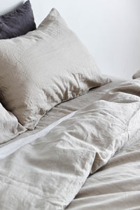 100% Linen Duvet Cover in Dove Grey