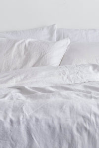 100% Linen Duvet Cover in White