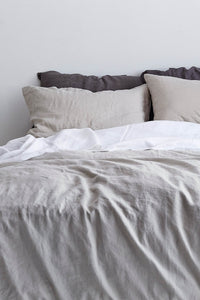 100% Linen Duvet Cover in Dove Grey