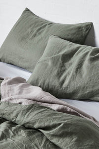 100% Linen Pillowslip Set (of two) in Khaki