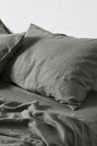 100% Linen Pillowslip Set (of two) in Khaki