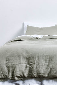 100% Linen Duvet Cover in Stone