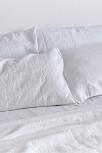 100% Linen Fitted Sheet in White